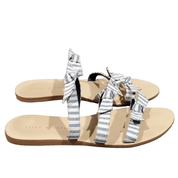 Kelly & Katie Shoes - Kelly &Katie bows straps flats flip flop shoes sandals sz 8M